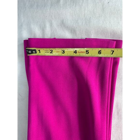 NWT Trina Turk Women sz 2 Carine 2 Pant HOT PINK Workwear Cropped Slit MSRP $248 - Picture 14 of 15